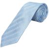 Mens Dusty Blue Textured Stripe Silk Classic Tie Pocket Square and Cufflinks Box Set