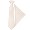 Pre Tied Blush Self Floral Textured Silk Boys Tie and Pocket Square Set Age 4-7 