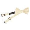 Pre Tied Ivory Satin Boys Bow Tie and Pocket Square Set Age 4-7