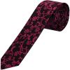 Black with Fuchsia Floral Skinny Boys Tie and Pocket Square Set