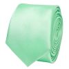 Plain Seafoam Green Boys Satin Skinny Tie and Piocket Square Set