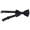 Pre Tied Navy Polka Dot Boys Bow Tie and Pocket Square Set