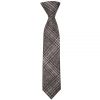 Pre Tied Light Grey Check Tweed Boys Tie Age 4-7
