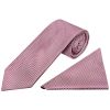 Dusty Pink Textured Classic Tie and Pocket Square Set