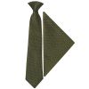 Pre Tied Olive Green Textured Boys Tie and Pocket Square Set Age 4-7