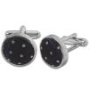 Navy Blue Polka Dot Cufflinks