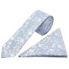 Sky Blue and White Skinny Boys Tie and Pocket Square Set