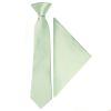 Pre Tied Pale Mint Boys Tie and Pocket Square Set Age 4-7