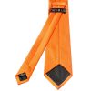 Plain Orange Satin Classic Men's Tie and Pocket Square Set