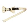 Plain Ivory Hand Made Mens Bow Tie and Pocket Square Set