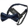 Navy Mens Bow Tie and Pocket Square Set