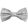 Pre Tied Silver Floral Boys Bow Tie and Pocket Square Set