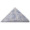 Pre Tied Silver and Blue Paisley Boys Bow Tie and Pocket Square Set