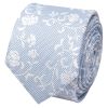 Sky Blue and White Floral Skinny Boys Tie
