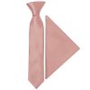 Pre Tied Dusty Rose Twill Silk Boys Tie and Pocket Square Set Age 4-7