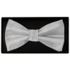 Plain Silver Handmade Mens Bow Tie