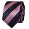 Navy and Lilac Striped Skinny Men's Tie