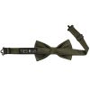 Pre Tied Olive Green Textured Boys Bow Tie and Pocket Square Set
