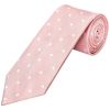 Pink Large White Spot Classic Men's Tie and Pocket Square Set