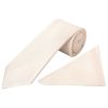 Plain Blush Textured Silk Classic Men's Tie and Pocket Square Set