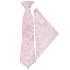 Pre Tied Light Dusty Pink Floral Boys Tie and Pocket Square Set Age 4-7