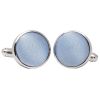 Plain Dusty Blue Satin Cufflinks