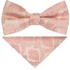Pre Tied Rose Gold Paisley Boys Bow Tie and Pocket Square Set