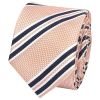 Pink Twin Stripe Skinny Men's Tie and Pocket Square Set