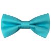 Pre Tied Turquoise Satin Boys Bow Tie Age 4-7