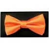 Plain Orange Hand Made Mens Bow Tie and Pocket Square Set