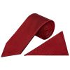 Red Silk Twill Classic Mens Tie and Pocket Square Set
