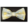 Yellow and Blue Paisley Handmade Mens Bow Tie 