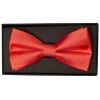 Plain Coral Pink Satin Silk Mens Bow Tie