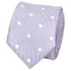 Lilac Large White Spot Skinny Men's Tie and Pocket Square Set