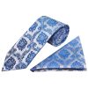 Royal Blue Paisley Classic Men's Tie and Pocket Square Set