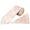 Pink with White Floral Silk Classic Tie and Pocket Square