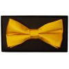 Plain Bright Yellow Hand Made Mens Bow Tie and Pocket Square Set