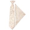 Pre Tied Nude Floral Boys Tie and Pocket Square Set Age 4-7