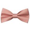 Pre Tied Dusty Rose Satin Silk Boys Bow Tie and Pocket Square Set