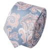 Blue and Pink Paisley Skinny Men's Tie