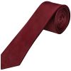 Plain Burgundy Satin Skinny Men's Tie and Pocket Square Set