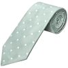Light Green Large White Spot Classic Men's Tie and Pocket Square Set