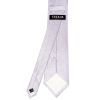 Plain Lilac Textured Silk Classic Men's Tie and Pocket Square Set