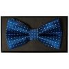 Handmade Blue And White Polka Dot Mens Bow Tie