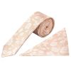 Pink with White Floral Silk Skinny Tie and Pocket Square Set