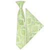 Pre Tied Sage Green Paisley Boys Tie and Pocket Square Set Age 4-7 