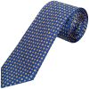 Blue with Yellow Geo Classic Men's Tie and Pocket Square Set