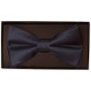 Plain Navy Handmade Mens Bow Tie Pocket Square Set