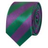 Green and Purple Striped Skinny Men's Tie