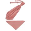 Plain Rose Gold Satin Men's Cravat Tie and Pocket Square Set